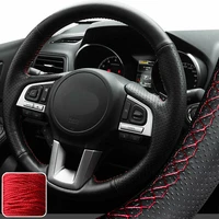 steering wheel cover diy sew wrap for subaru crosstrek 16 18 forester outback xv super soft non slip durable car interior