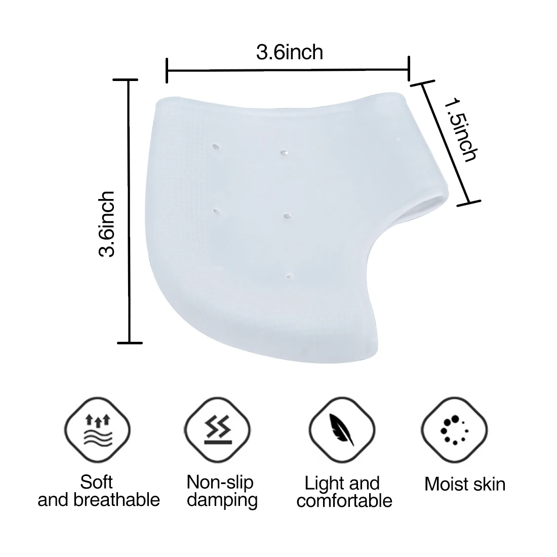 4 шт./2 пары новые силиконовые Увлажняющие гелевые носки на каблуке