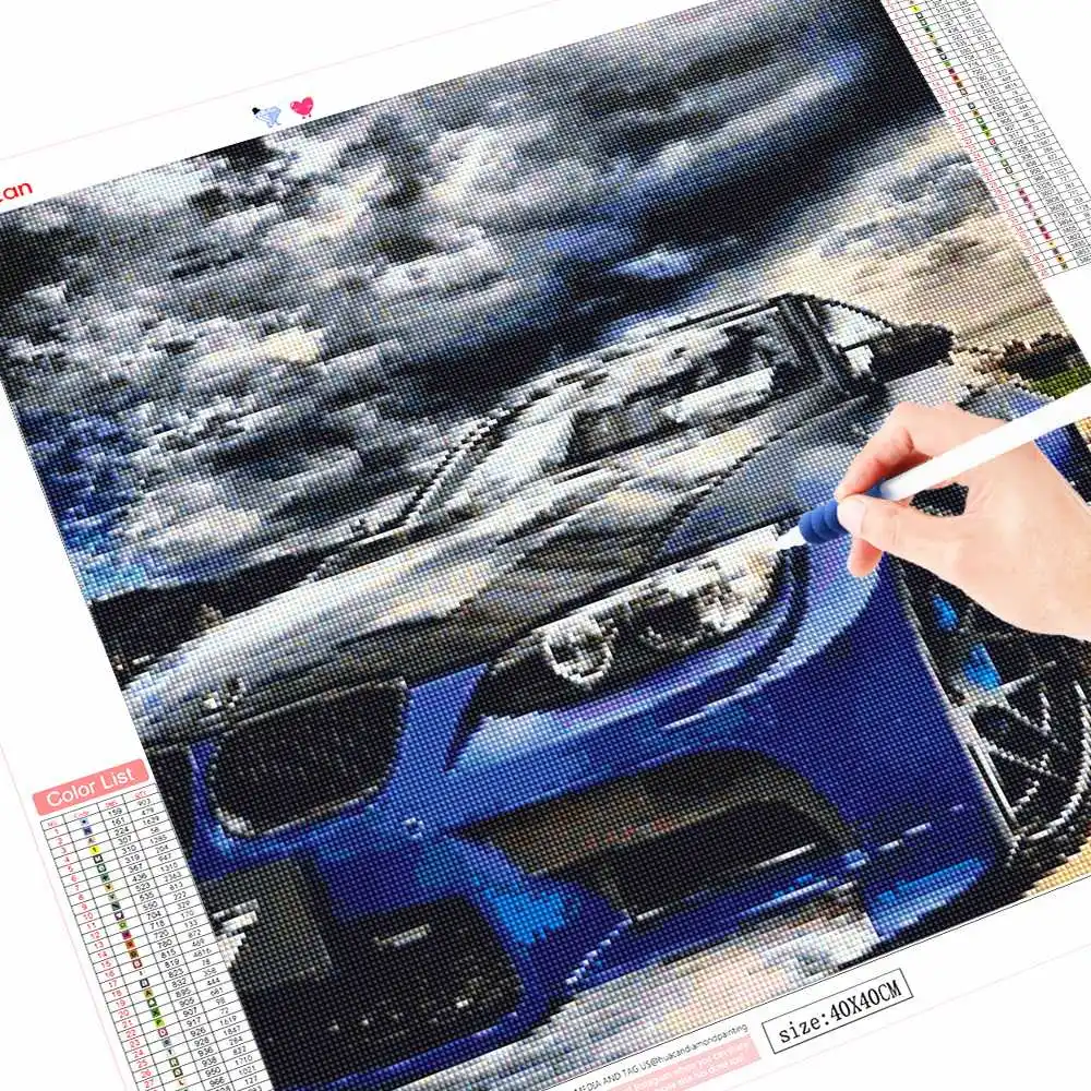 HUACAN 5d алмазная живопись полный квадратный пейзаж автомобиль Diy Вышивка пейзаж алмазное Искусство Декор для дома