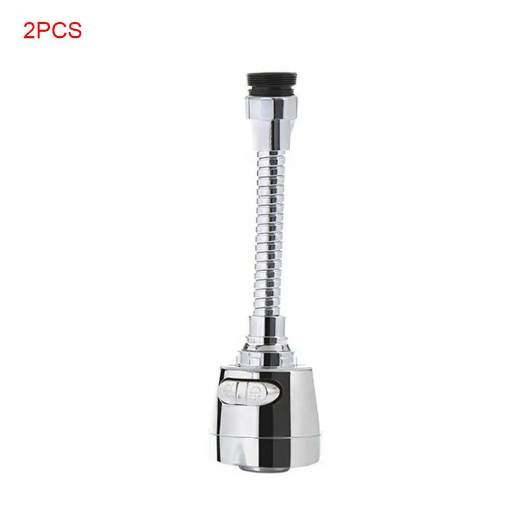 

2 Pieces Tap Anti-Splash Nozzle Extender 360 Degree Swivel Water Saving Pressurized Faucet Sprayer Extension Device Long