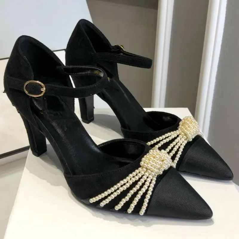 Босоножки женские замшевые с острым носком однотонные Туфли на каблуке