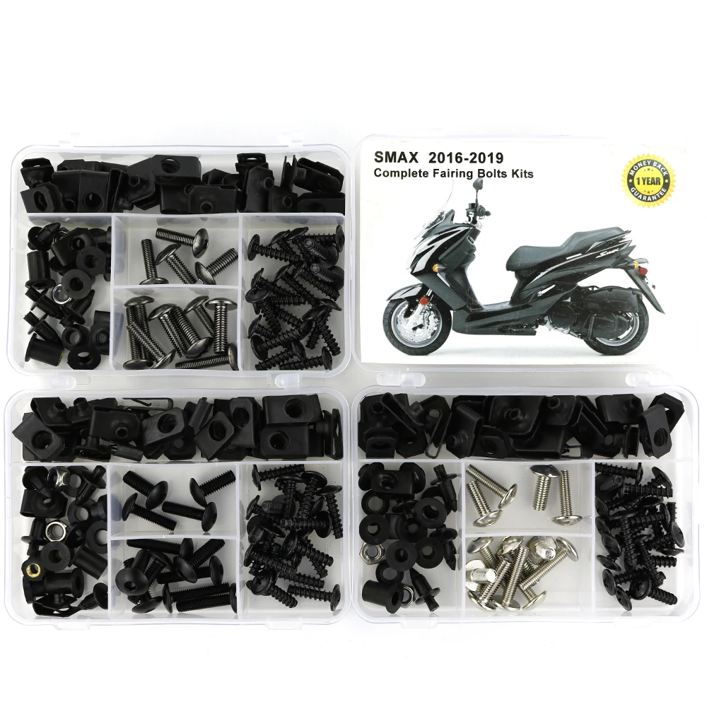 

Fit For Yamaha SMAX 2016 2017 2018 2019 Complete Full Fairing Bolts Kit Bodywork Screws Clips BoltNuts Style Motorcycle Steel