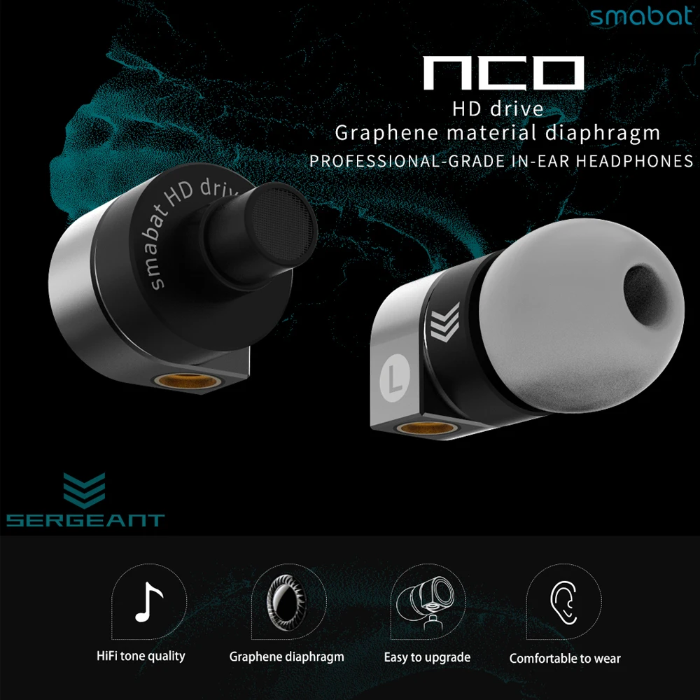 Металлические наушники-вкладыши smможем NCO HIFI с графиновой диафрагмой 8 мм MMCX ST10S