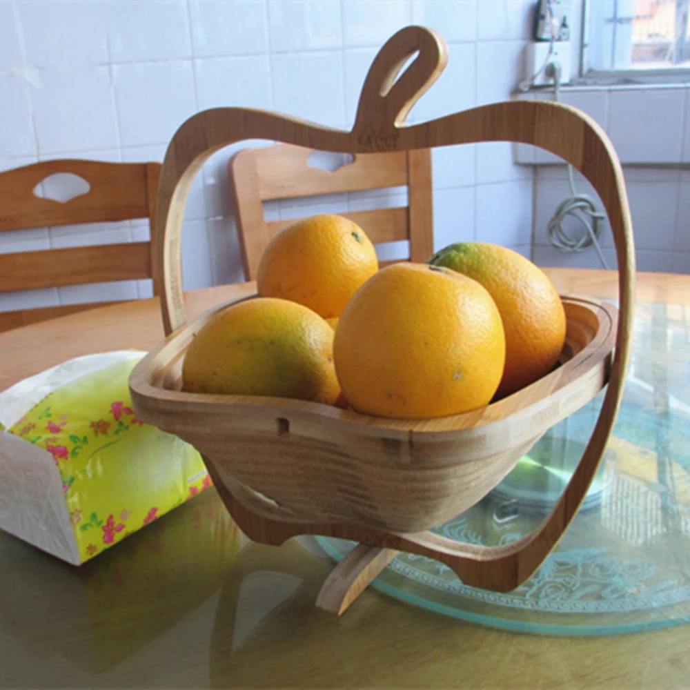 

Fruit Storage bamboo basket Racks Foldable fruit basket storage basket Shaped Expandable Collapsible kitchen supplies