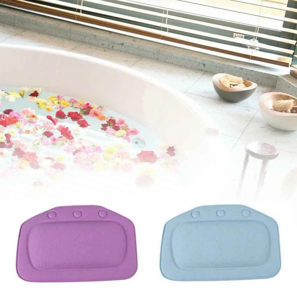 

31X21cm Bathing Neck Pad PVC Comfortable SPA Bath Pillow Bathtub Bathroom Neck Headrest Pad Suction Anti-slip Environment Pad