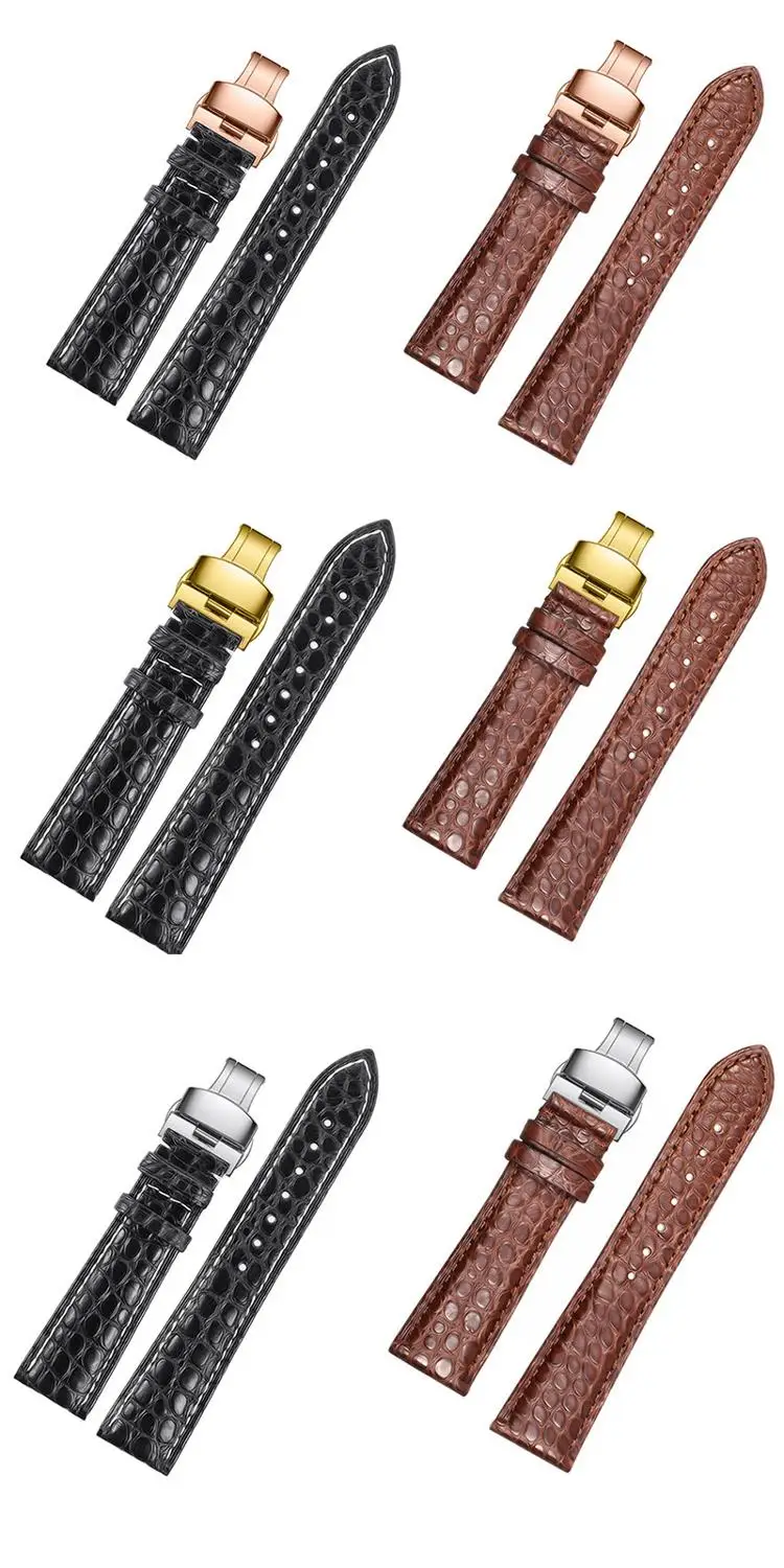 

Real Crocodile Leather Watch Strap Men Genuine Alligator Leather Watch Band 20mm 22mm 18mm Luxury Wrist Band for Brand Watch Men