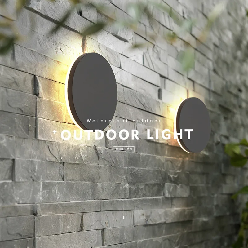 

Настенная круглая светодиодная лампа, уличное водонепроницаемое декоративное бра для сада, крыльца, коридора, ванной, осветительный прибор...