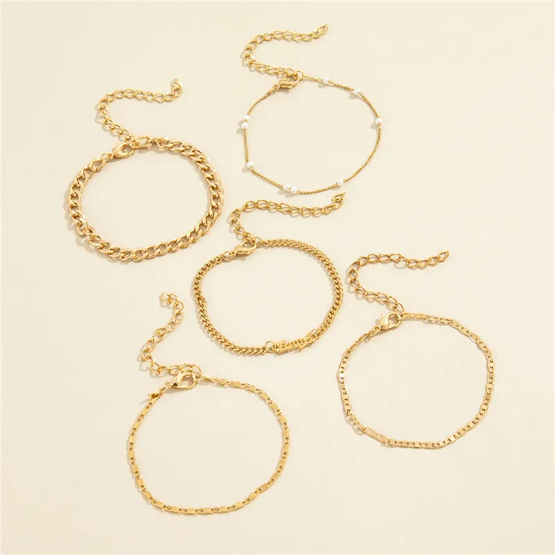 Богемный Элегантный женский браслет с жемчужинами Modyle очаровательный золотого