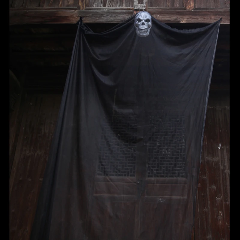 Decoraci&oacute;n de Halloween con fantasma colgante para casa encantada, accesorios de terror, esqueleto escalofriante, decoraci&oacute;n de Bar y Puerta del hogar-5