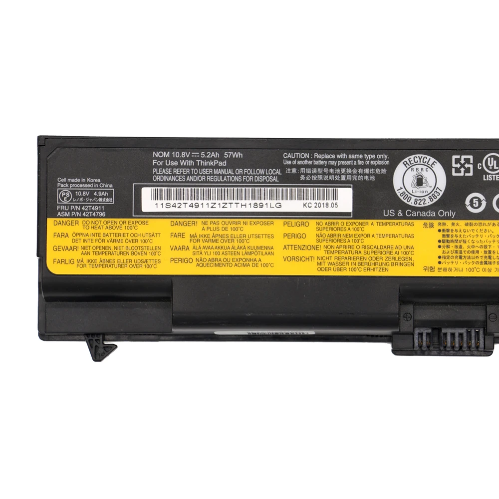 Аккумулятор для ноутбука SHUOZB 42T4911 10 8 В 57Wh 5200 мАч Lenovo ThinkPad 42T4912 L410 L412 L420 L421 W510 L510 L520