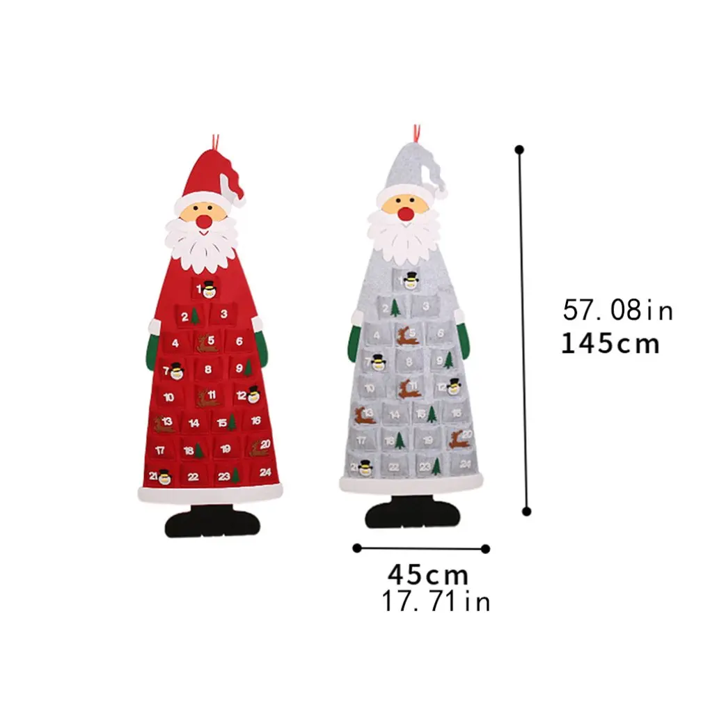 

Christmas Advent Calendar Santa Claus Christmas Ornaments Lobby Home Living Room Door Wall Party Pendant Decorations
