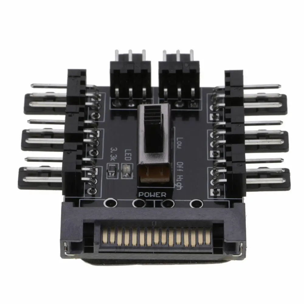 Новейший сплиттер вентилятора охлаждения от 1 до 8 шт. светодиодный кабель PWM SATA 12