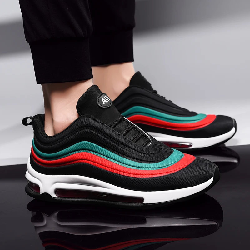 

Men's Fashion Sneakers Light Breathable Comfortable Height Increasing Leisure shoes Rubber Air Cushion Damping Running Shoes