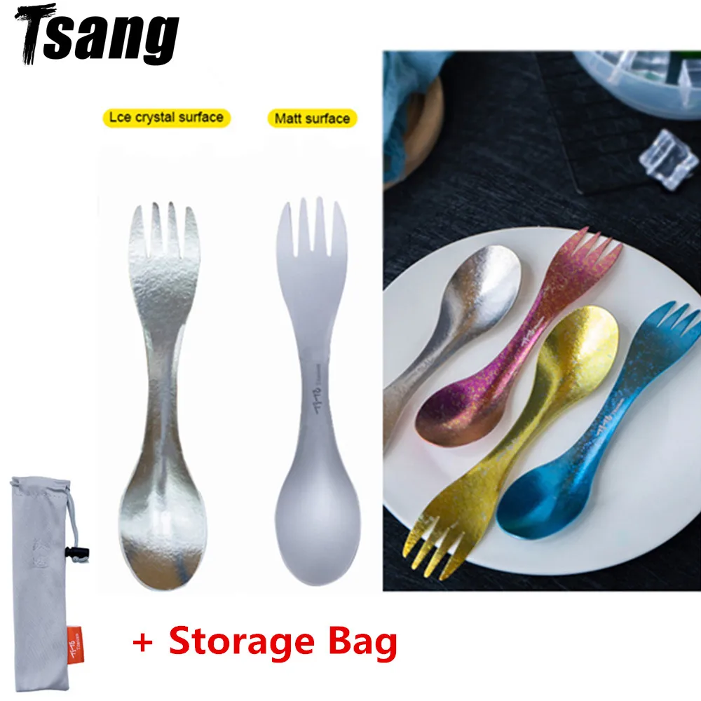 Открытый Кемпинг Пикник Титан столовая ложка вилка Сверхлегкий Пеший Туризм