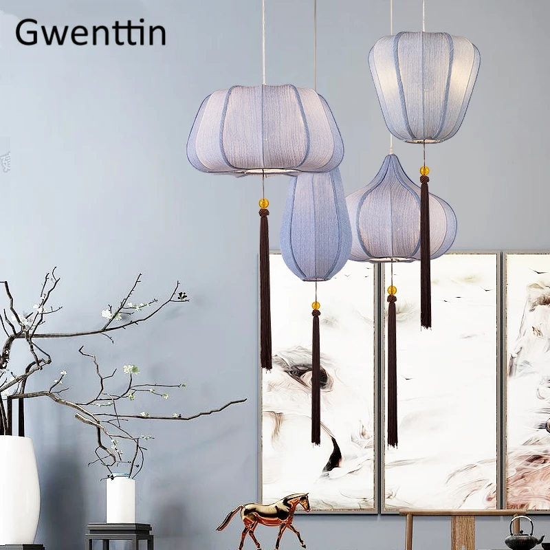 Тканевый винтажный подвесной светильник в китайском стиле s лампа фонарь