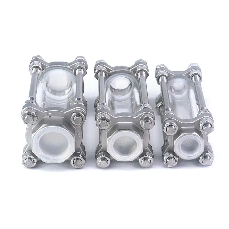 

1/2" 3/4" 1" 1-1/4" 1-1/2" 2" BSPT Female 304 Stainless Steel Flow Sight Glass Dipoter 85 PSI