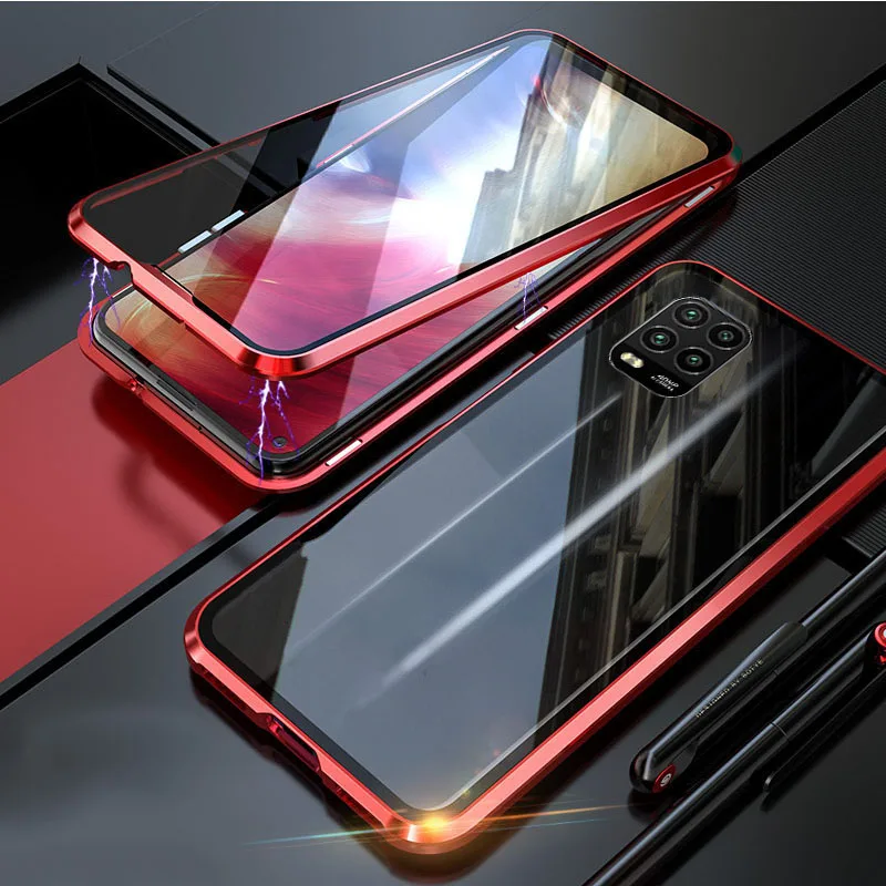 Для Xiaomi Mi 10 Lite двухстороннее магнитное стекло 2 в 1 адсорбционный металлический