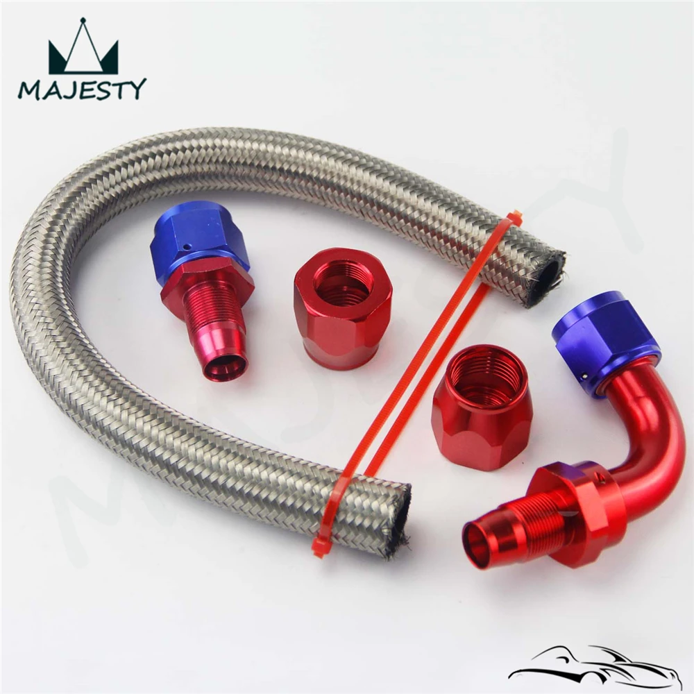 Серебряный 12-дюймовый стальной шланг для нефтяной/топливной линии + ПРЯМОЙ