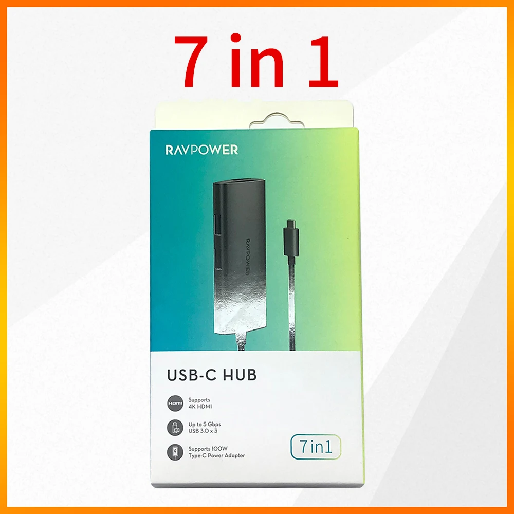

Док-станция 7 в 1, USB C, 100 Вт, с адаптером интерфейса