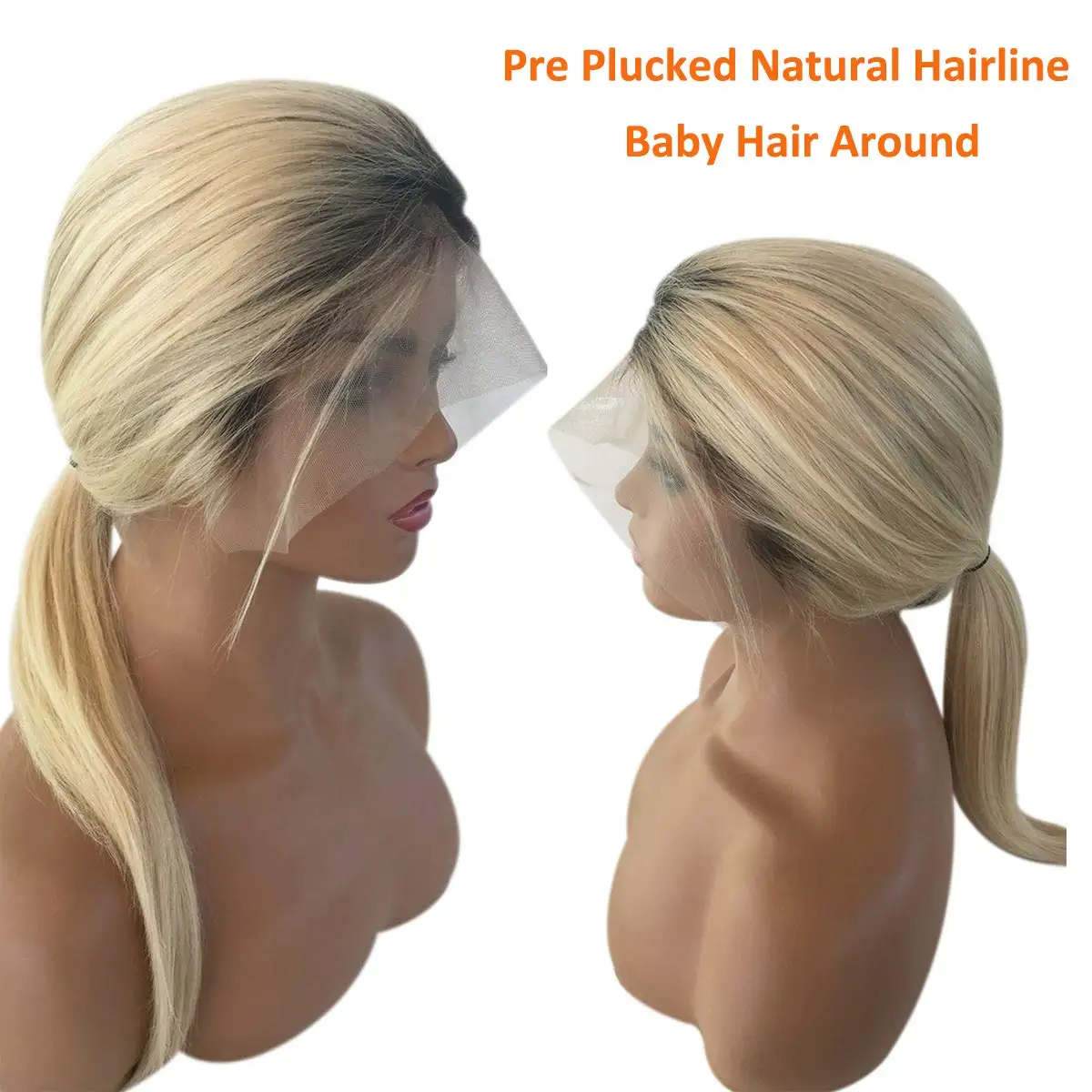 

UBETTA Lace Front Wigs Highlight T Part Wigs Long Straight Ombre Human Hair Plucked Glueless Wig Brazilian Remy For Black Women
