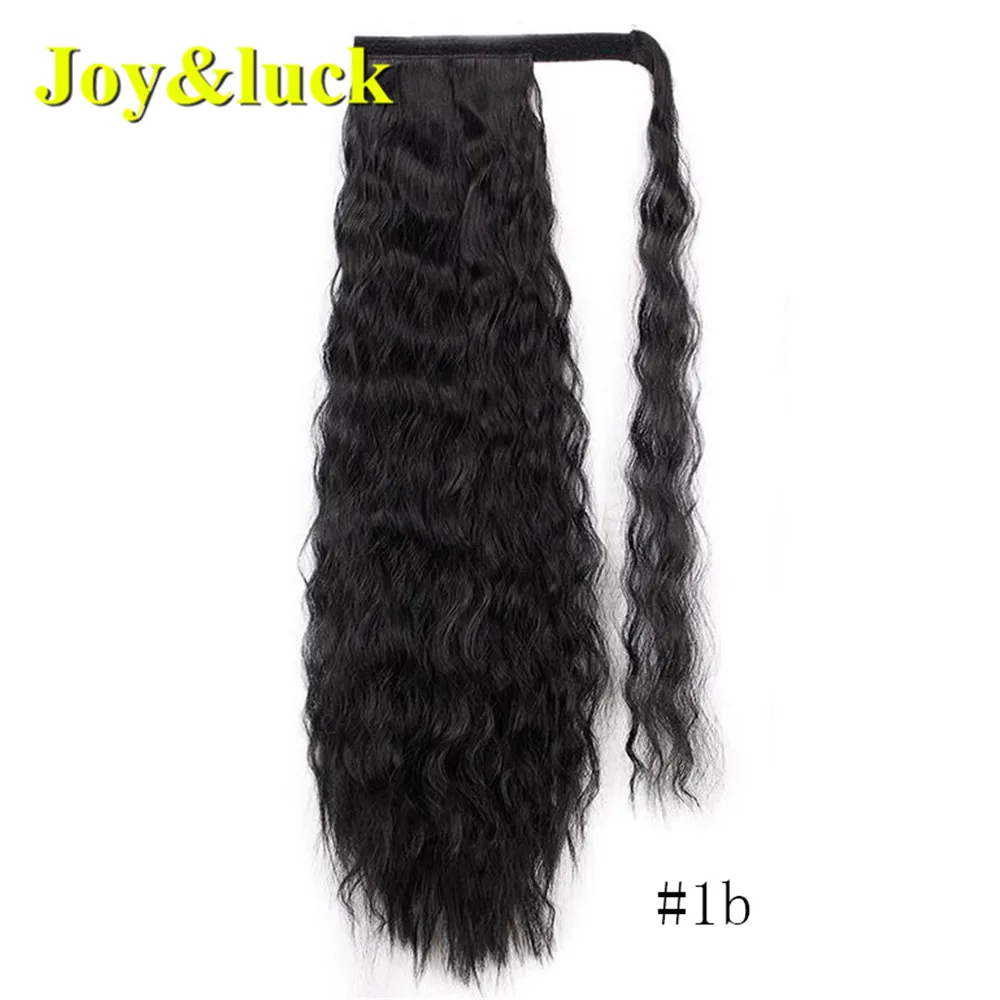 

Joy&luck 24inch Long Kinky Straight Synthetic Afro Ponytail With Draw Hairpieces For Women With Elastic Band Comb Chip in Hair