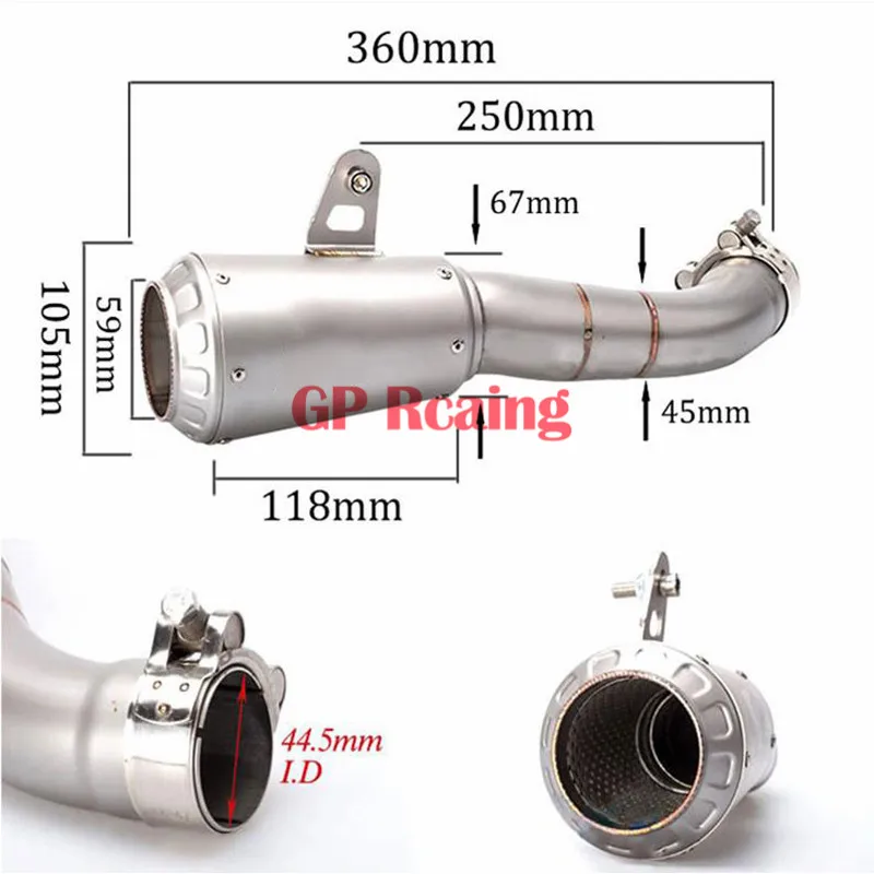 Slip On For YAMAHA YZF-R25 YZF-R3 MT03 R3 Motorcycle Full System GP Exhaust Modified Connection Middle Link Pipe Escape Muffler |