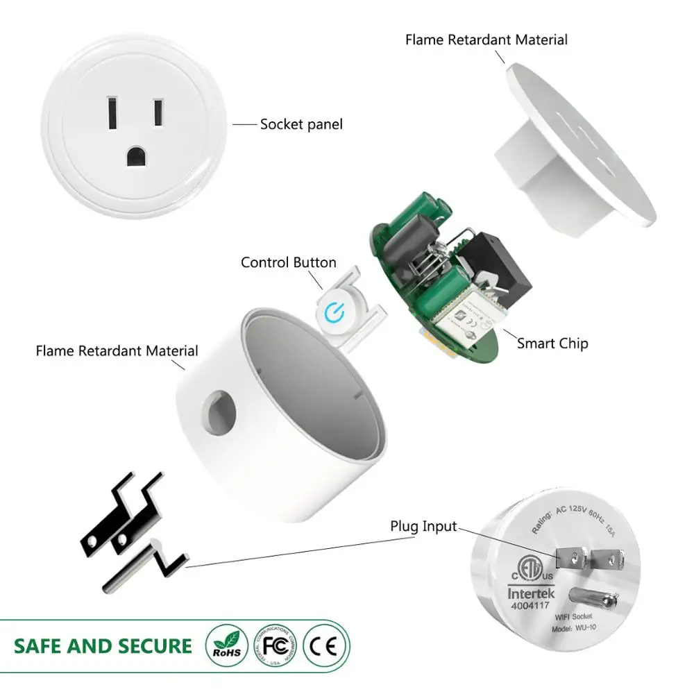 Умная розетка WiFi переключатель беспроводное питание штепсельная вилка США