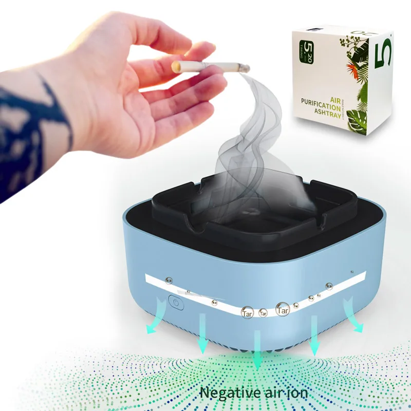 

The Purify Air Ashtray is Smokeless Ashtrays with Air Purifier Flue Gas Filter Negative Ion Ash Tray for Home Cigarettes Smoking