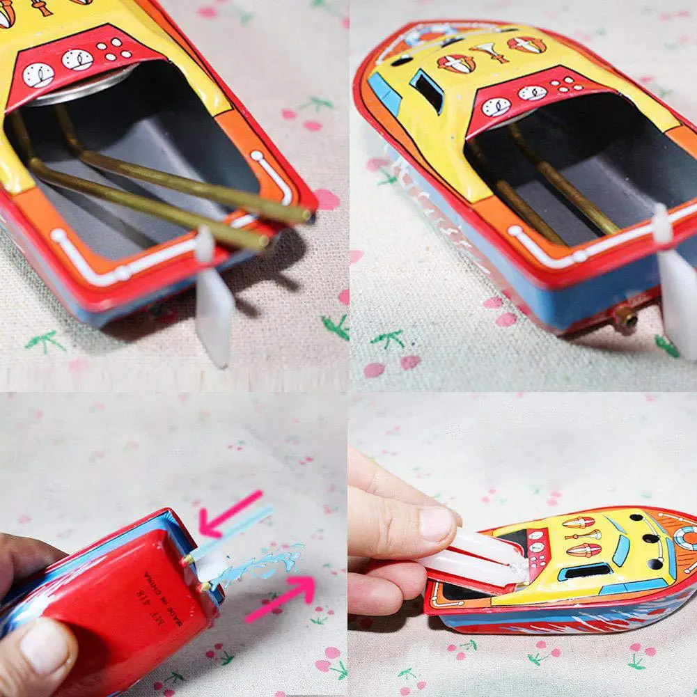 Винтажная Паровая подсвечник железная лодка заводная игрушка развивающая