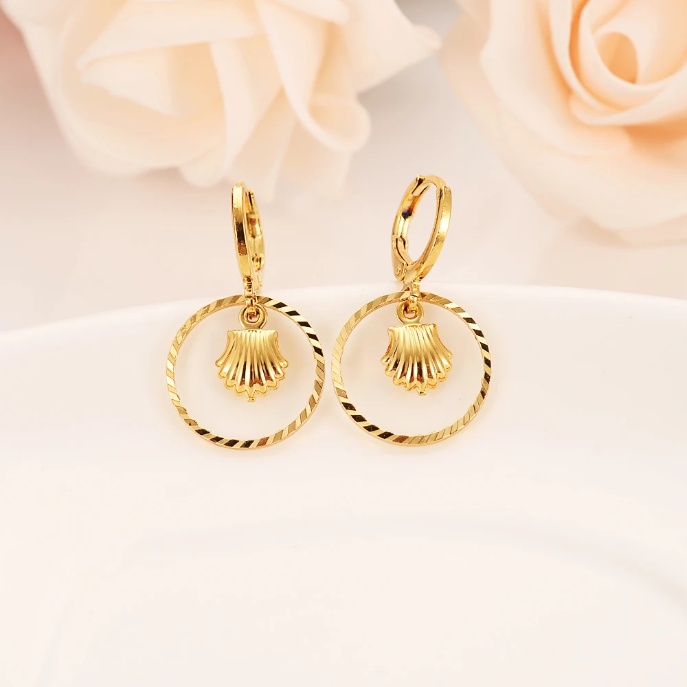 Модные милые серьги fanshell подарок для девочек подруг детей леди вечерние