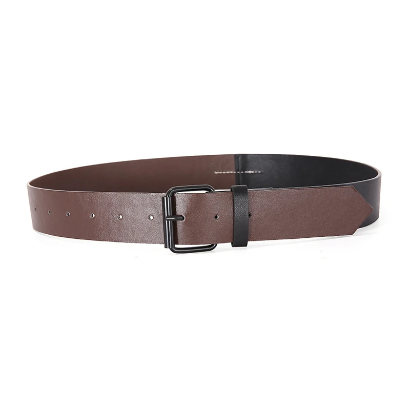 

Women Fashion Square Belt Metal Buckle Waist Belt PU Leather Belts For Ladies Patchwork Wild Waistband