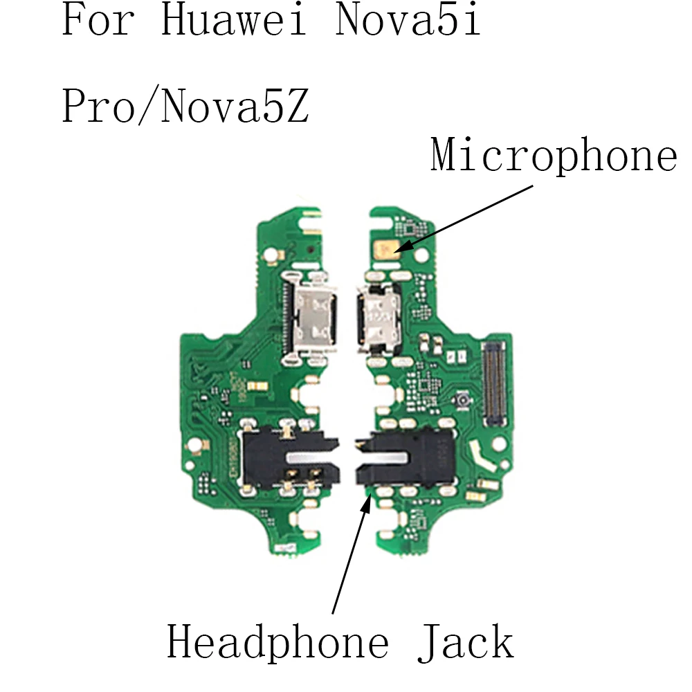 

For Huawei Nova 5i Pro/Nova 5Z USB Charger Plug Board Module With Headphone Jack Audio With Microphone Repair Parts