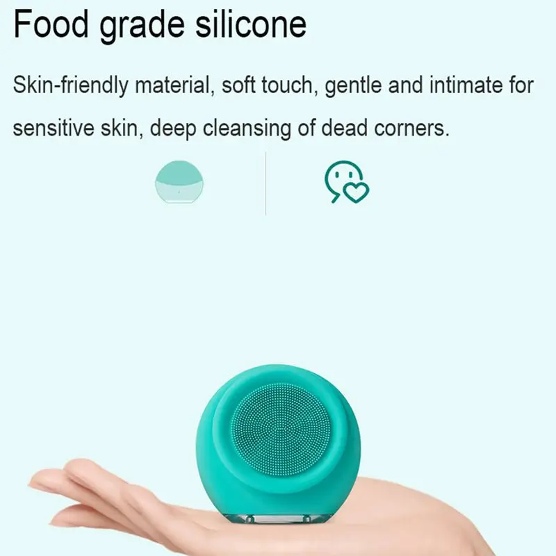 

EAS-Facial Cleansing Brush, Waterproof Vibrating Face Brush for Deep Cleansing, Gentle Exfoliating and Massaging