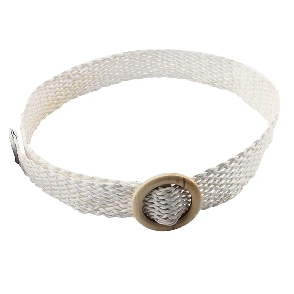 Женский плетеный ремень на талии платье эластичная соломенная форма широкий