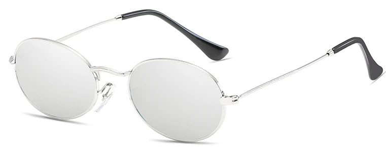 

Small Oval Mirror Sunglasses For Women Pink Luxury Men Brand Designer Eyewear Shades Ladies Alloy Sun Glasses UV400 Eyegla