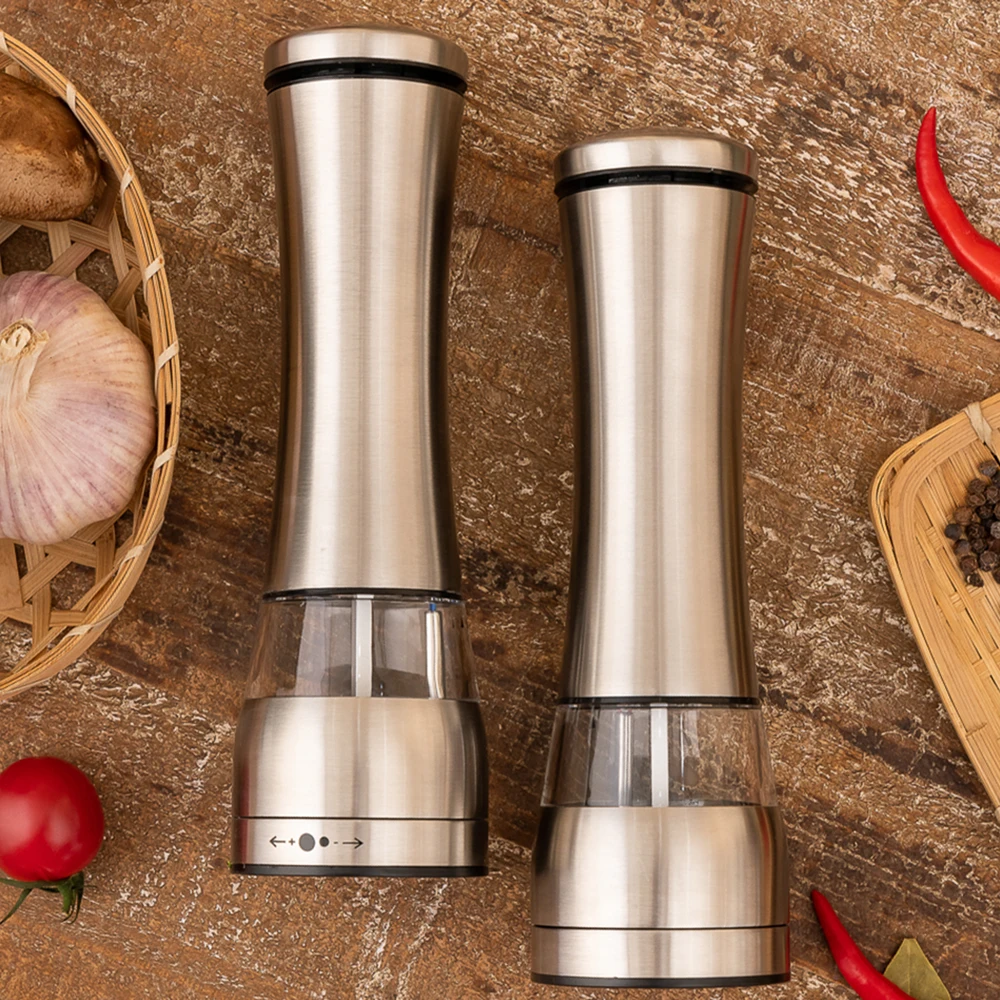 

21.5CM Stainless Steel Pepper Grinder Mill Adjustable Manual Mill for Seasoning Spice Ceramic Burr Mills for Kitchen Tools