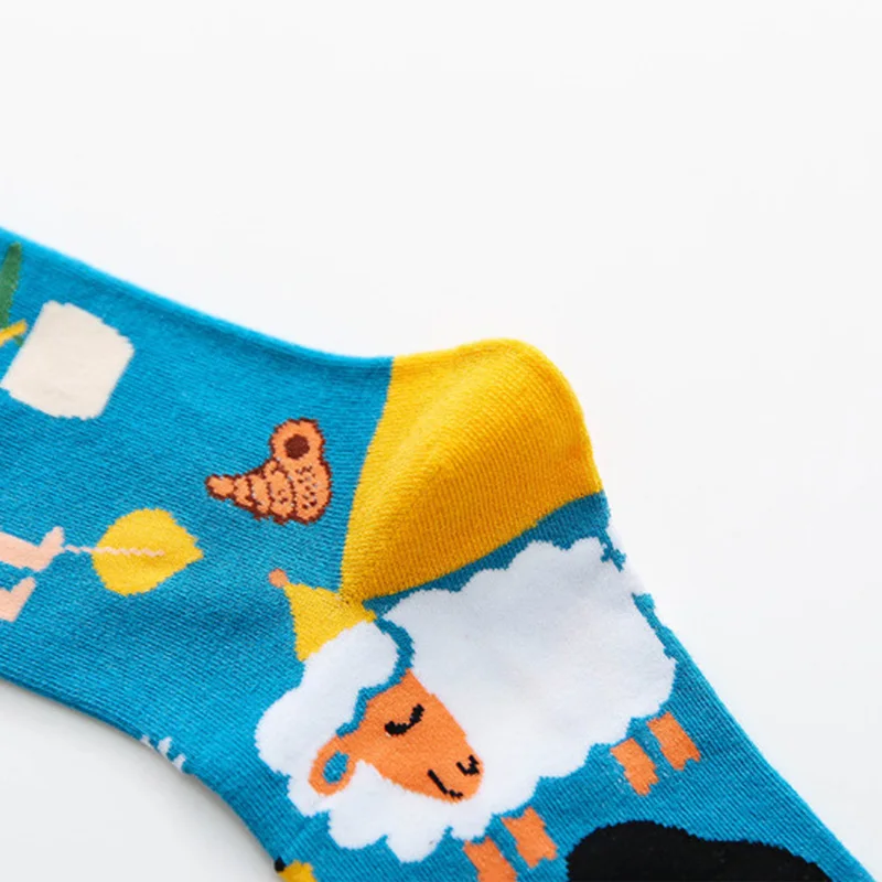 

1 Pair Cotton Socks Men Women Street Skateboard Cartoon Bright Color Husbands Fathers Young Happy Funny Party Dress Long Socks
