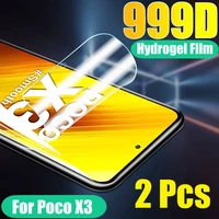 2pcs for xiaomi poco x3 pro f2 m2 pro hydrogel film screen protector for xiaomi poco f3 m3 x3 nfc smart phone protective film