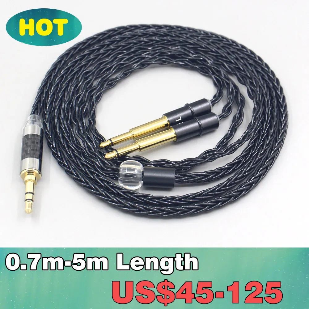 

6.5mm 2.5mm 4.4mm XLR 8 Core Silver Plated Black Earphone Cable For Meze 99 Classics NEO NOIR Headset Headphone LN007703