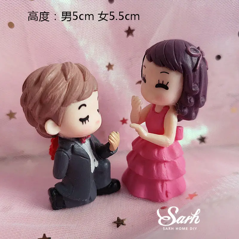 Propose marriage Свадебные украшения для торта с изящным цветком на крючке, вечерние украшения для торта, украшения для выпечки на годовщину, свадебные десерты, подарки для влюбленных - Цвет: Propose marriage