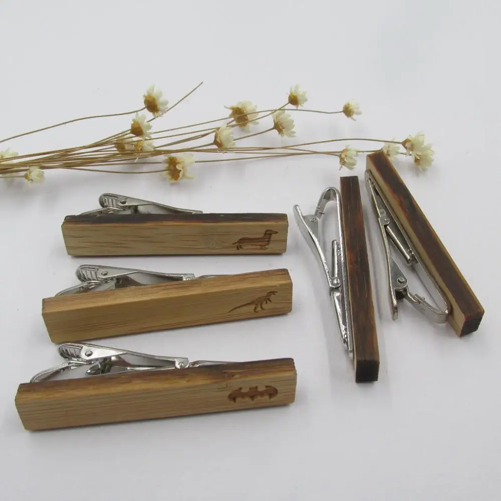 Высокое качество запонки галстук деревянный зажим для галстука мужчин животное