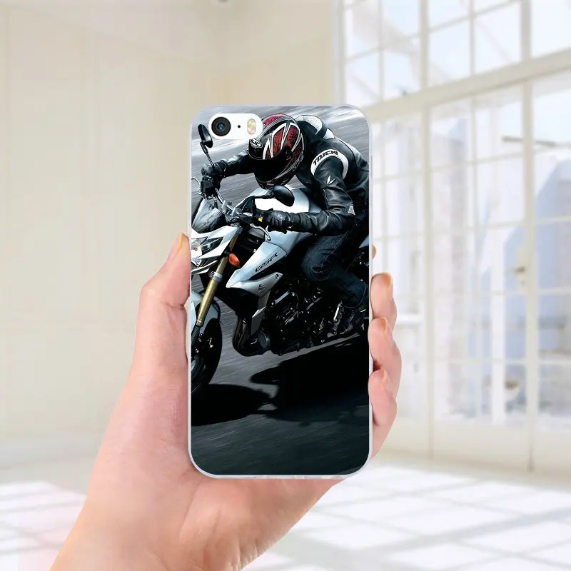Picture 4 Мягкие силиконовые чехлы из ТПУ для телефонов iPhone X XR XS Max 8 7 6S 6 Plus 5 5S SE 5C 4S 4 Shell классический мотоцикл дизайн - Цвет: Picture 4