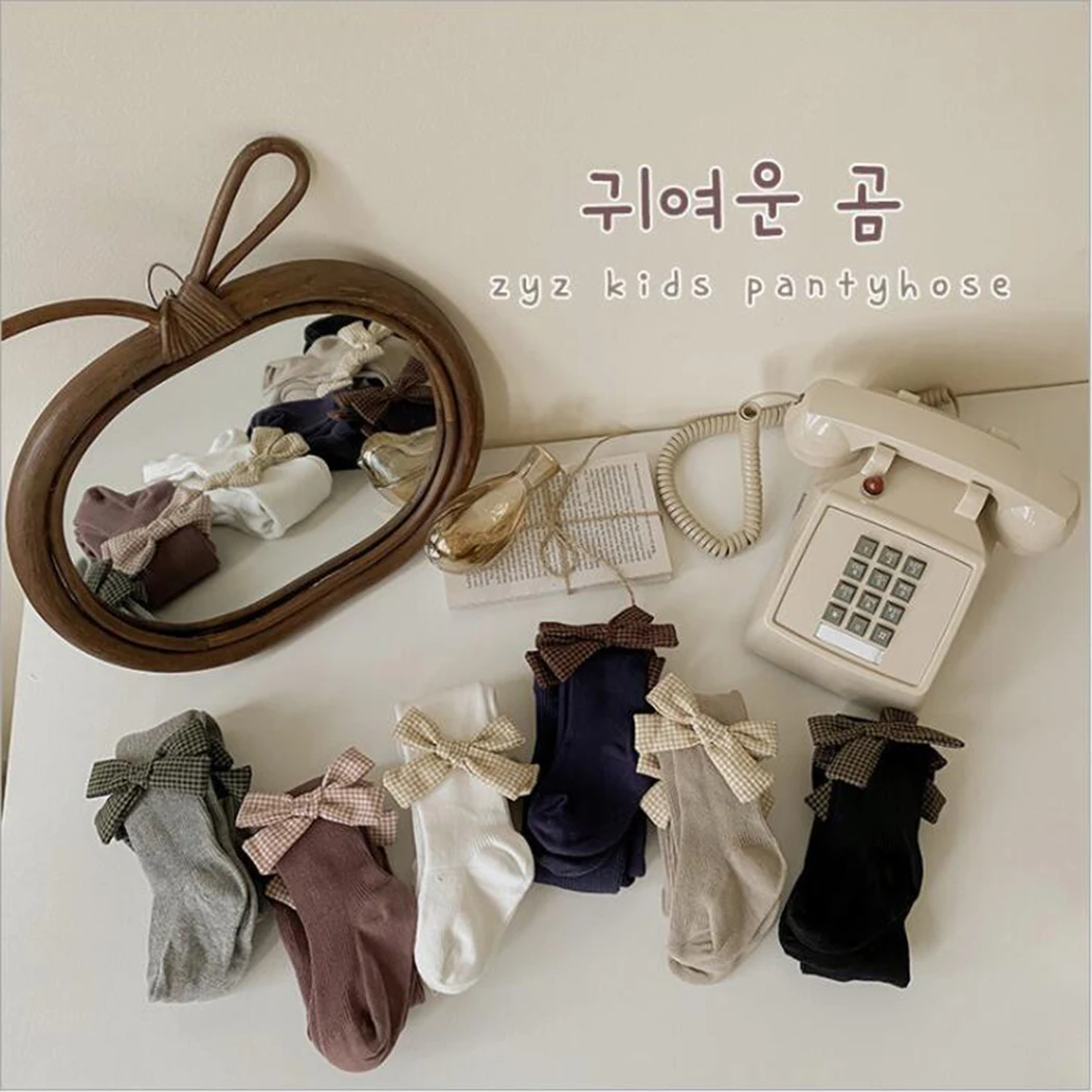 Женские винтажные стильные колготки принцессы с бантом хлопковые чулки Детские