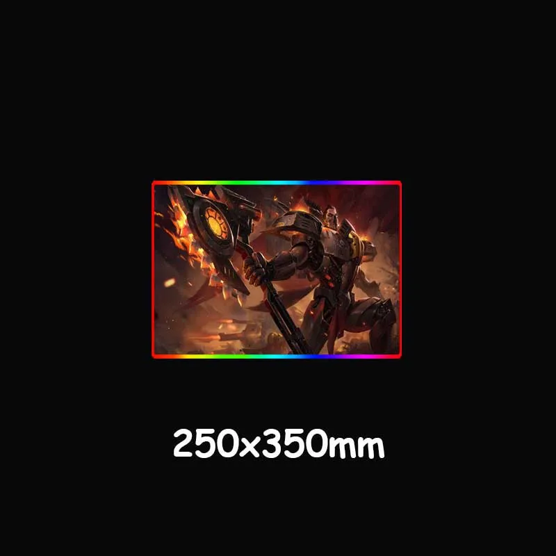 

XGZ Large RGB Mouse Pad Black Lock Edge The Hand of Noxus Darius Merciless Killer Custom Computer Desk Mat Rubber Non-slip Xxl