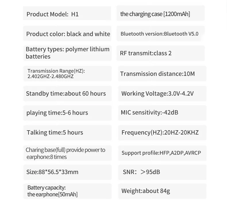 H1 беспроводные Bluetooth наушники Bluetooth 5,0 наушники с двойным микрофоном для iPhone Xaiomi huawei