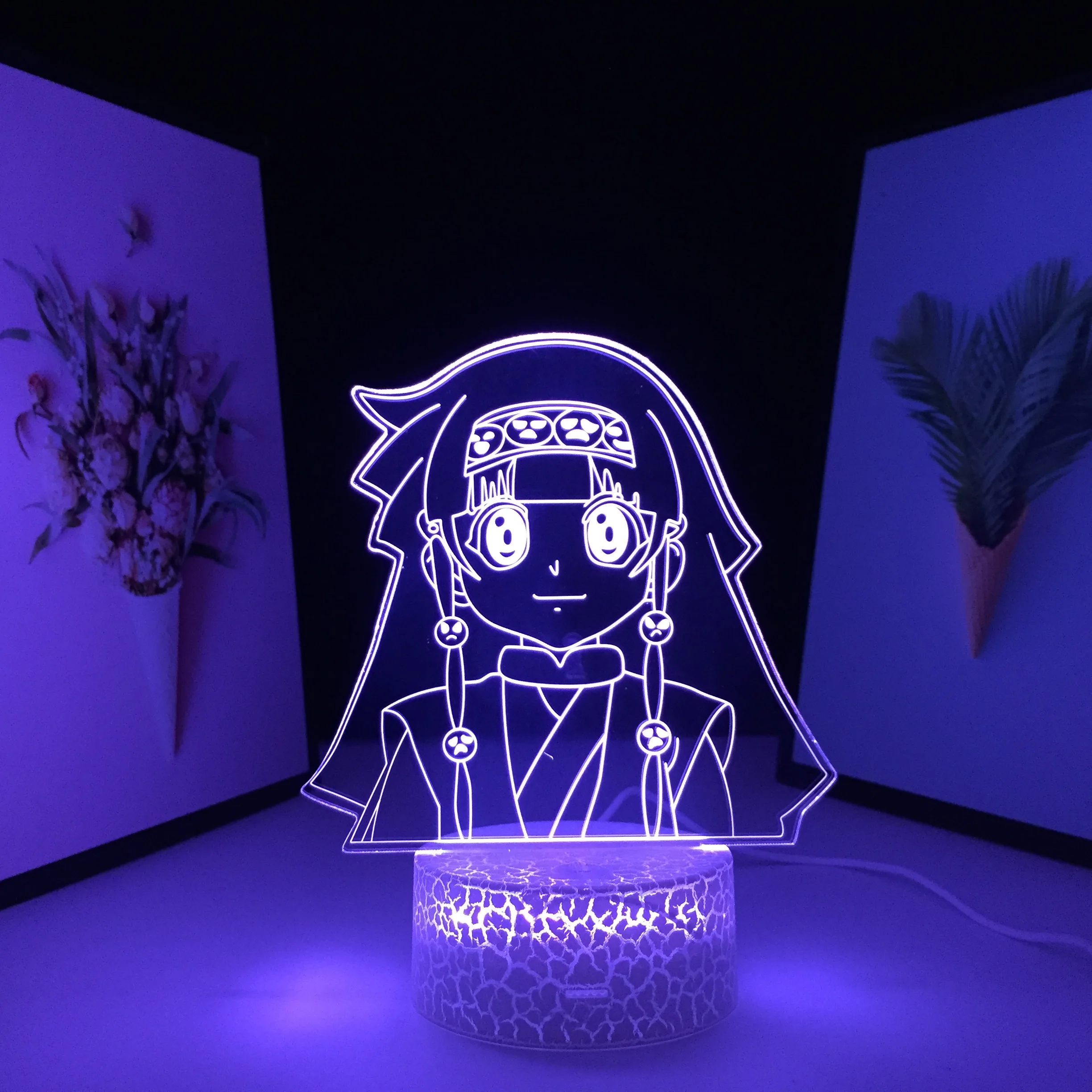 

Анимационное периферийное оборудование для девушки в головном уборе и украшениях 3D Светодиодная лампа USB зарядка для 7 смены цвета с пульто...