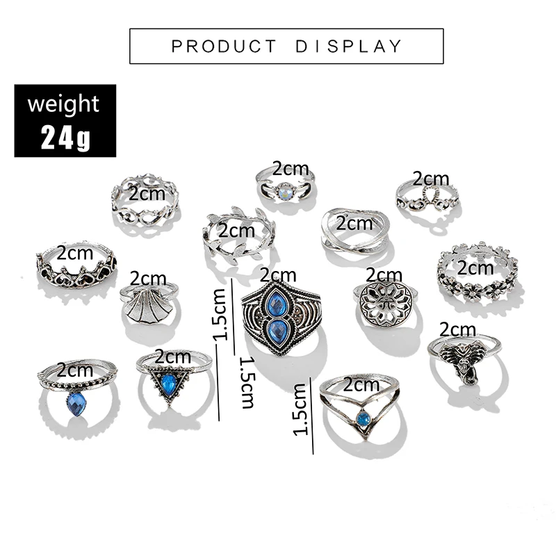 Женское Винтажное кольцо Tocona в богемном стиле винтажное серебряное бохо