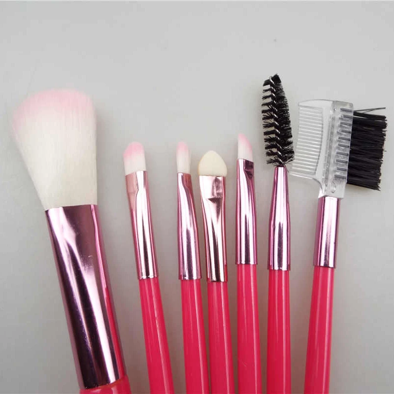 7 шт ярко розовый набор косметических кистей для макияжа Красота Инструмент