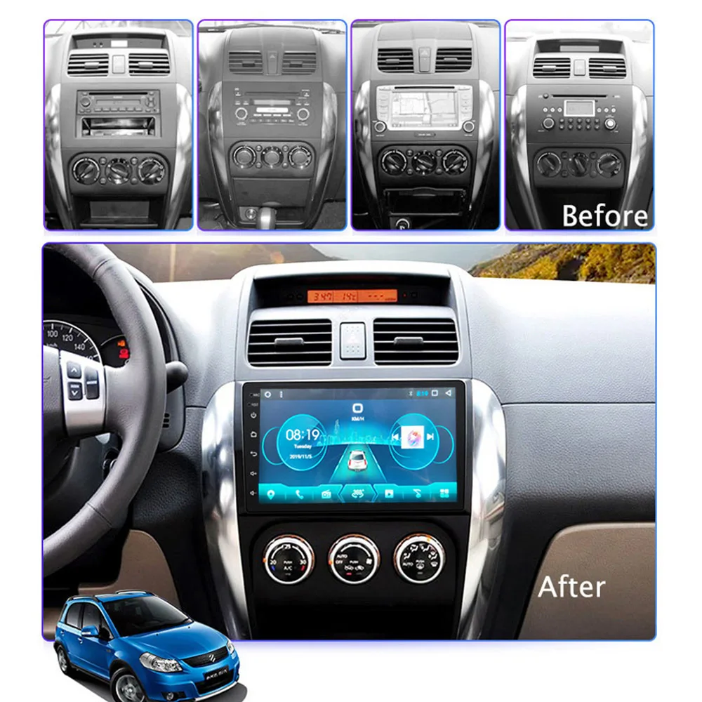 Для Suzuki SX4 1 для Fiat Sedici 2005 - 2014 автомобильное радио мультимедийный видеоплеер