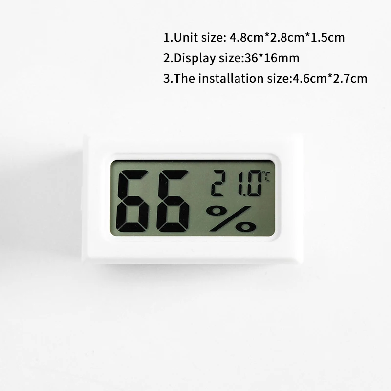 Маленький ЖК-цифровой встроенный термометр, гигрометр, зонд, измеритель для инкубатора, аквариума, рептилий, мониторинга температуры